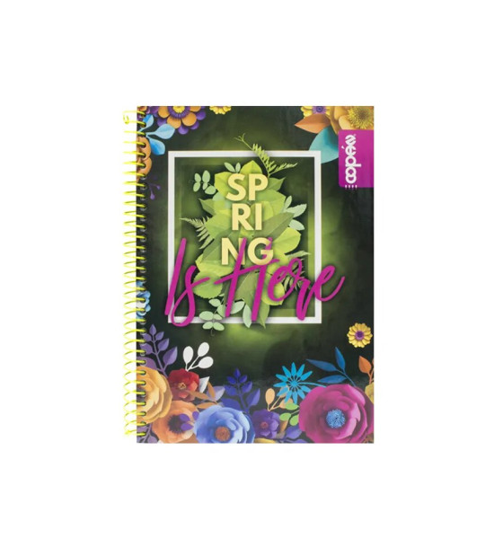 Libreta Espiral Tapa Dura, Tam. 5.75" x 8.75", 1 Materia, 96 hojas (192 pág.), Hojas Rayadas,  Diseños Surtidos Hearts-Spring